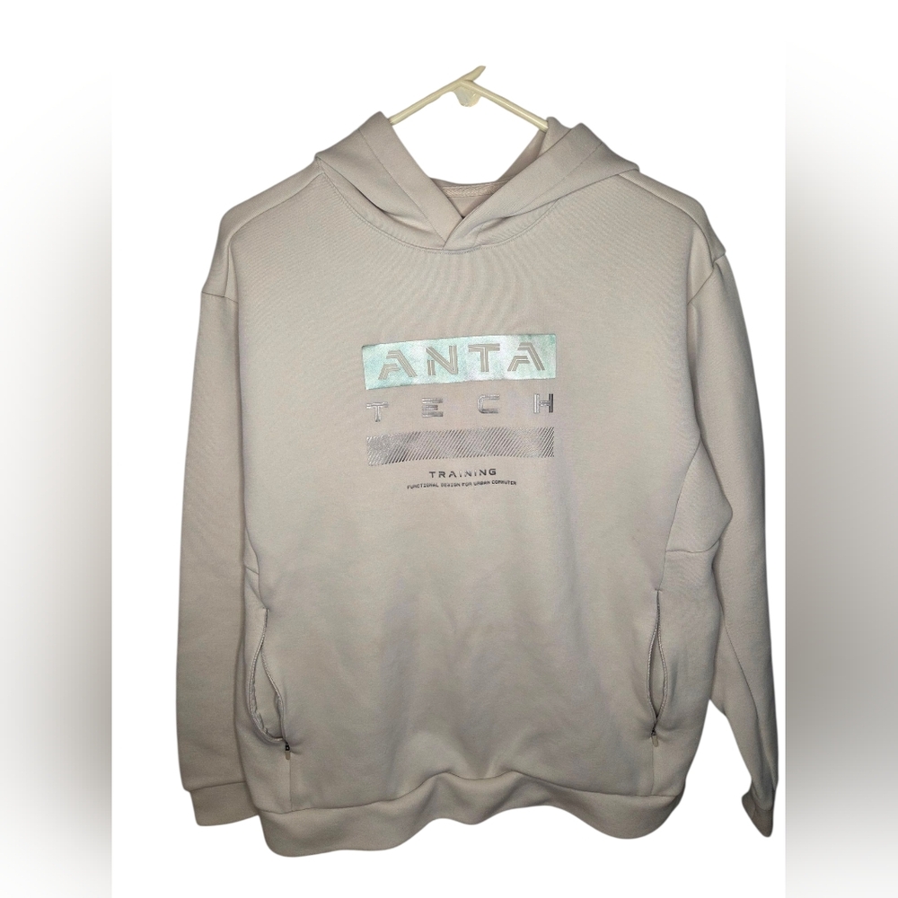 Anta Sports Beige Commuter Sweatshirt Hoodie Size XL